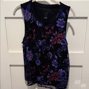 a new day Black and Purple Floral Tank Top